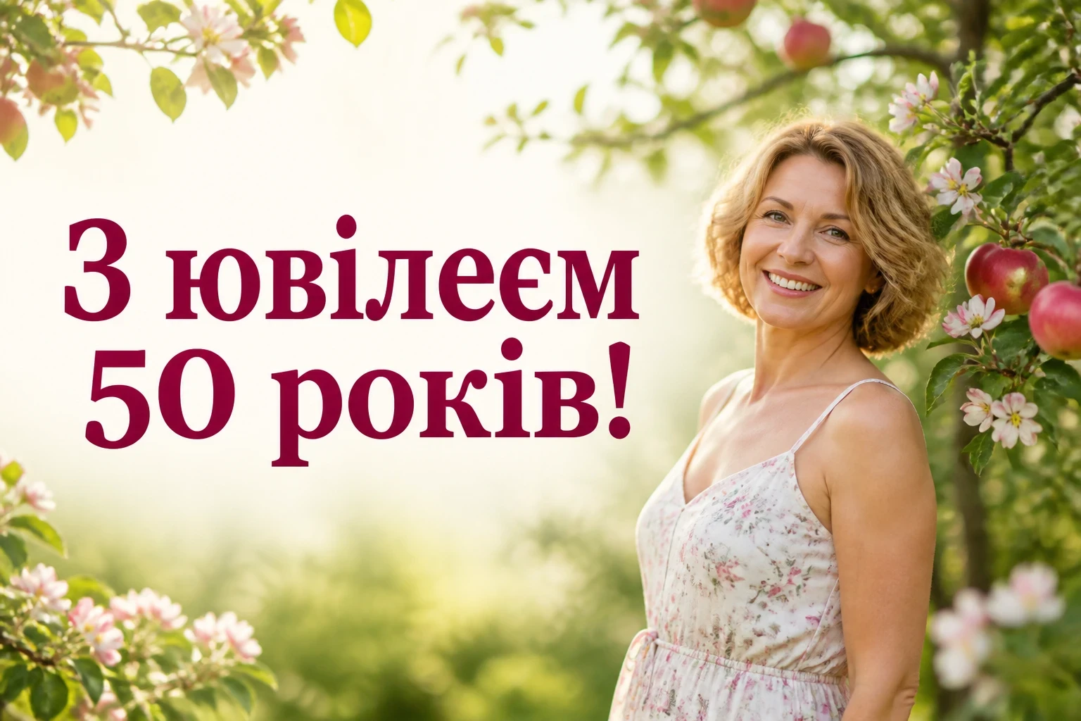Жінці листівки з привітанням з ювілеєм 50 років