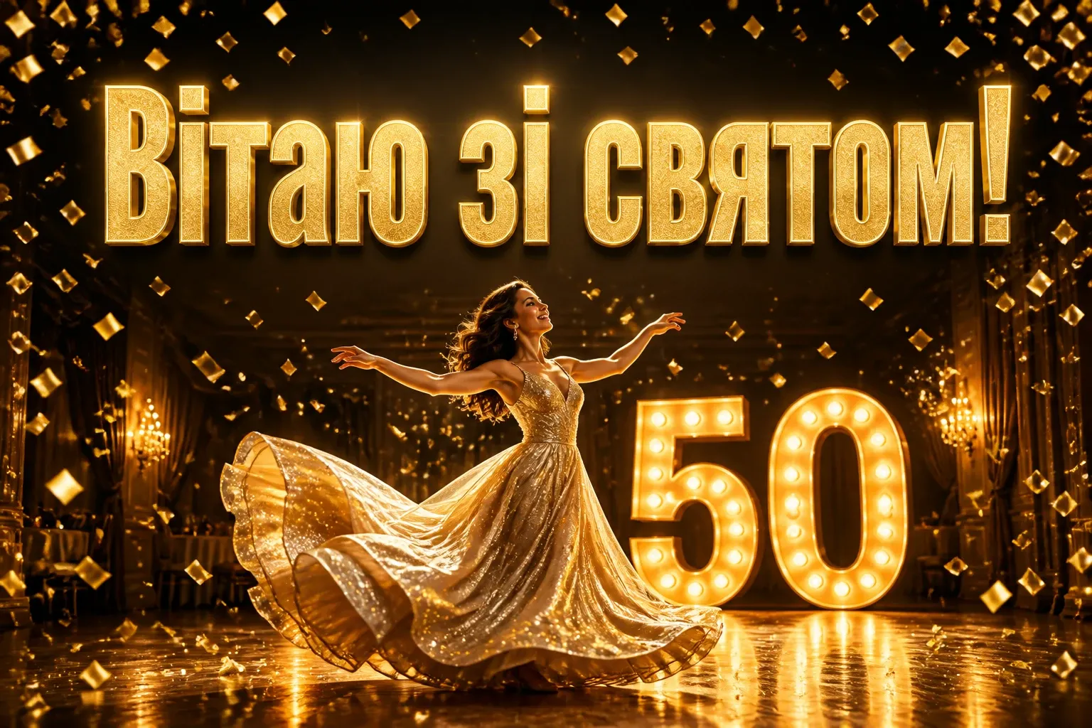 Жінці листівки з привітанням з ювілеєм 50 років