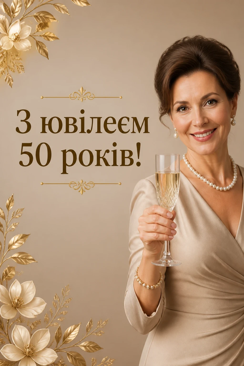 Жінці листівки з привітанням з ювілеєм 50 років