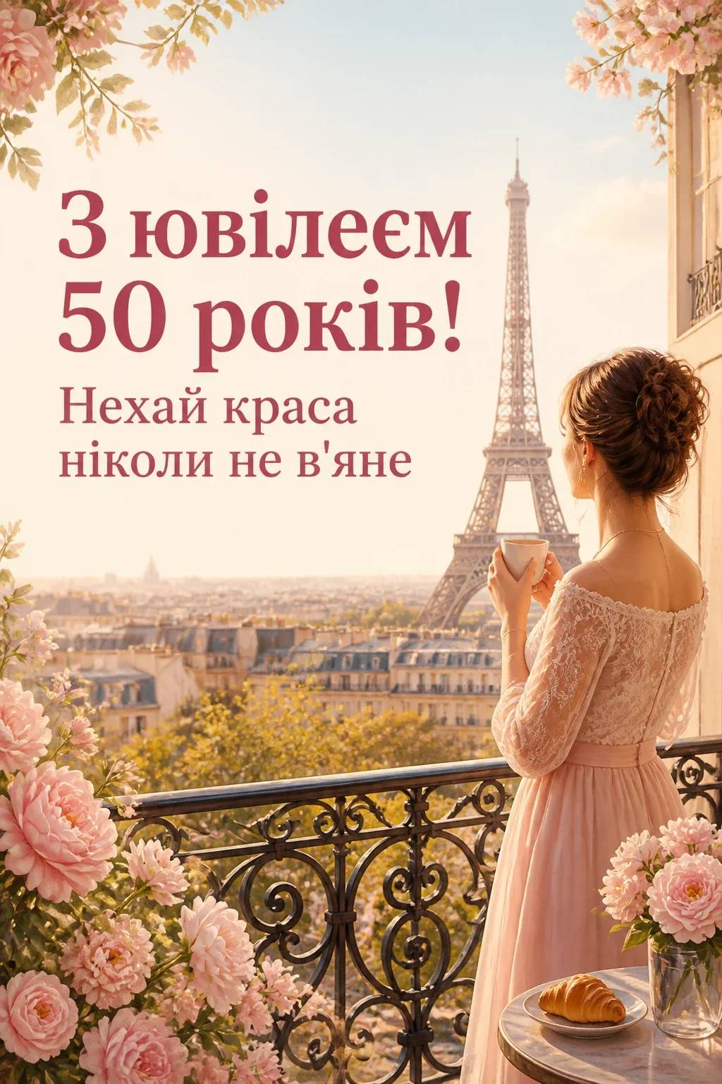 Жінці листівки з привітанням з ювілеєм 50 років