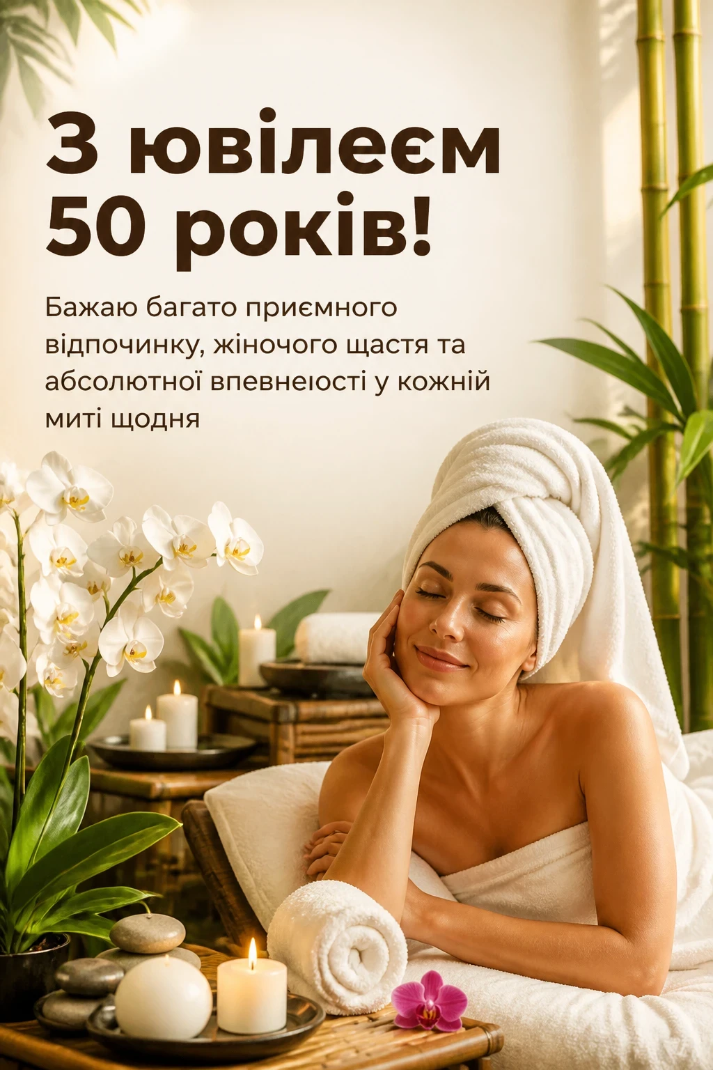 Жінці листівки з привітанням з ювілеєм 50 років