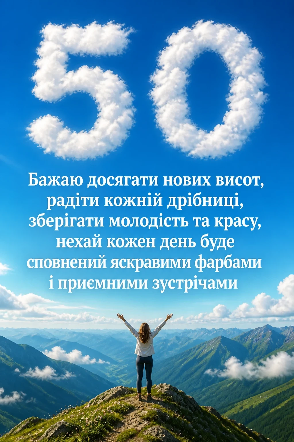 Жінці листівки з привітанням з ювілеєм 50 років