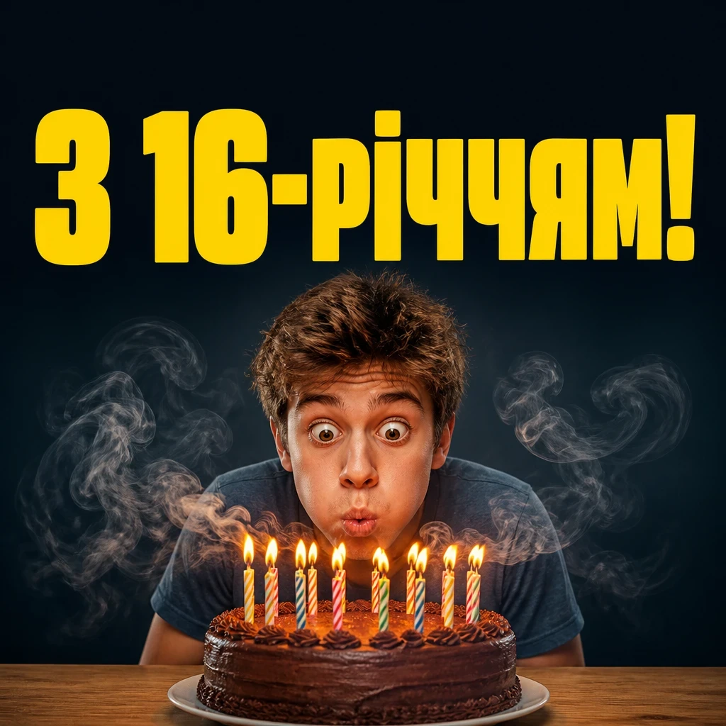 привітання з 16-річчям хлопця
