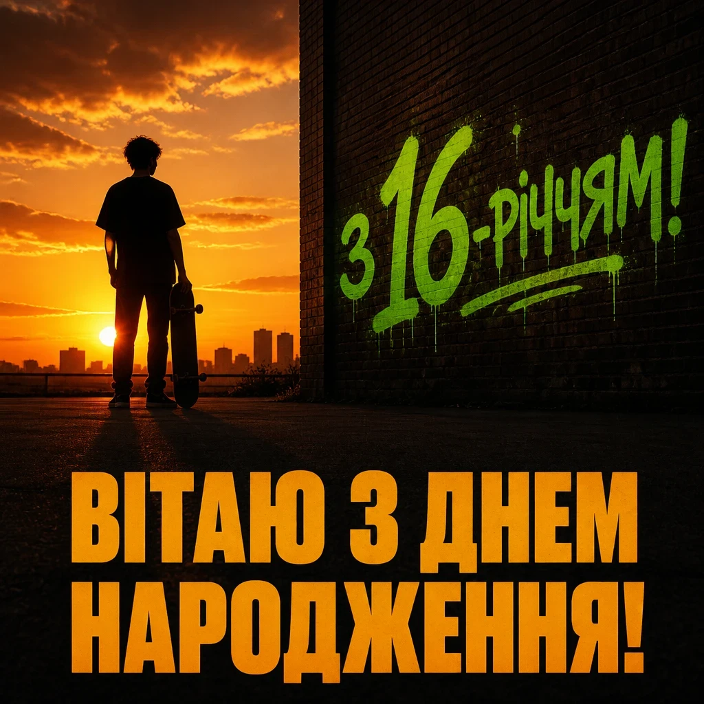 привітання з 16-річчям хлопця