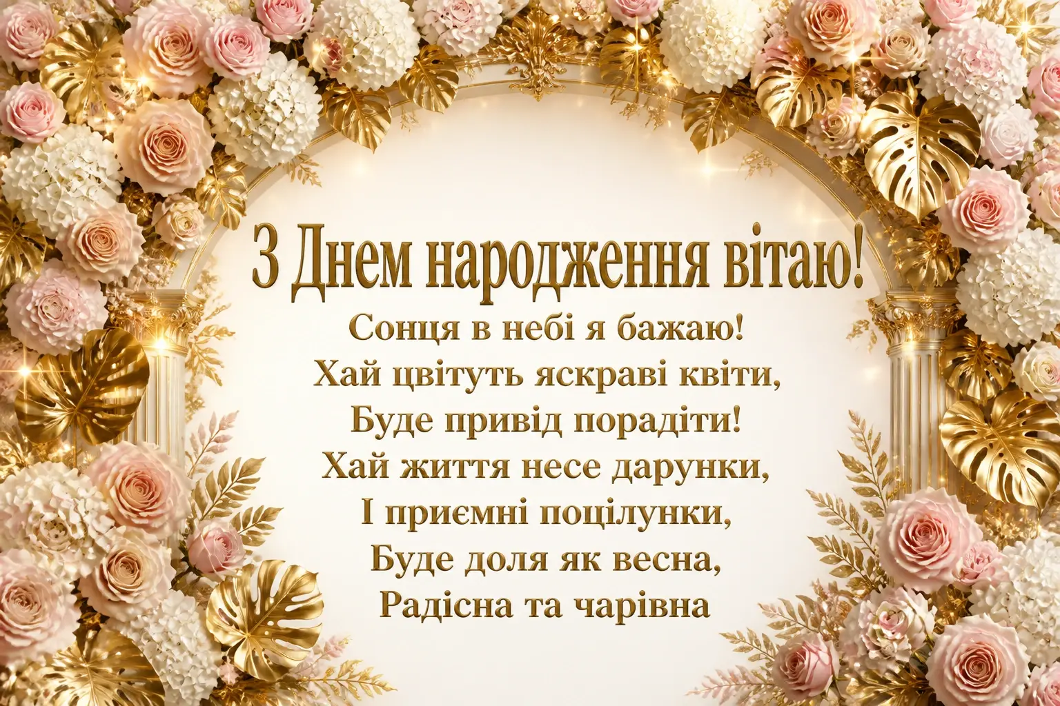 Привітання з днем народження для найкращої подруги з квітами в картинках