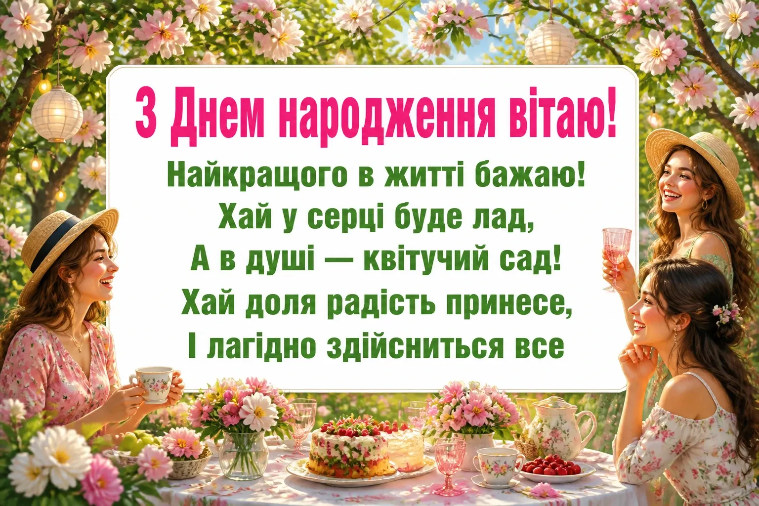 Привітання з днем народження для найкращої подруги з квітами в картинках
