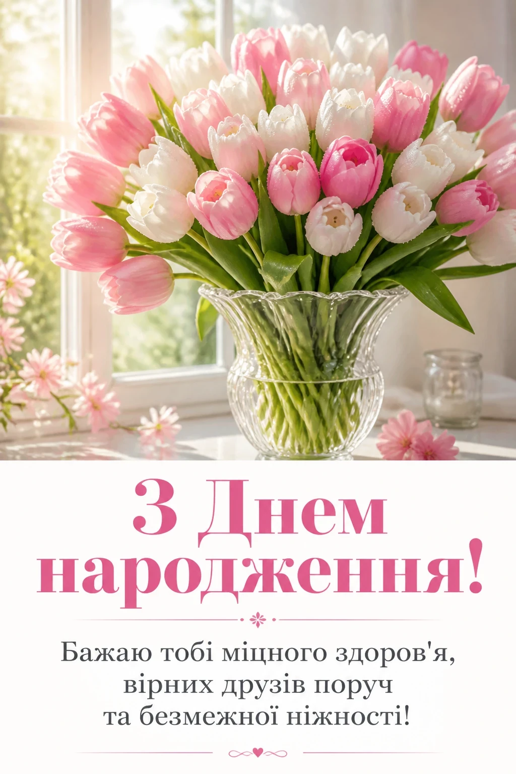 Привітання з днем народження для найкращої подруги з квітами в картинках