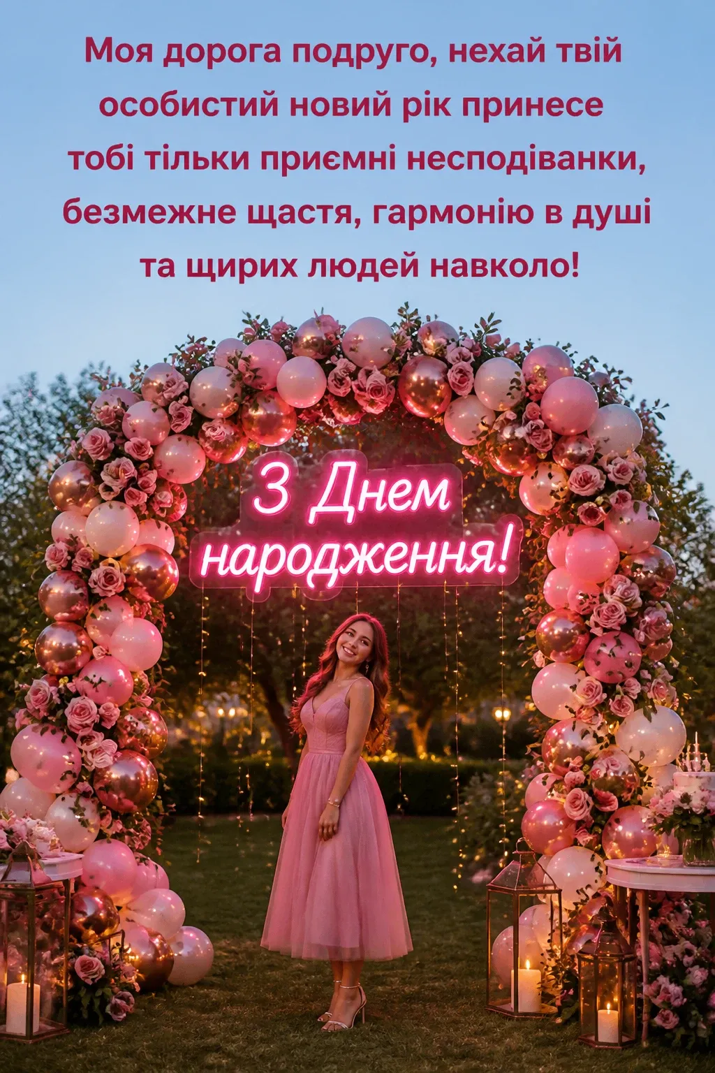 Привітання з днем народження для найкращої подруги з квітами в картинках