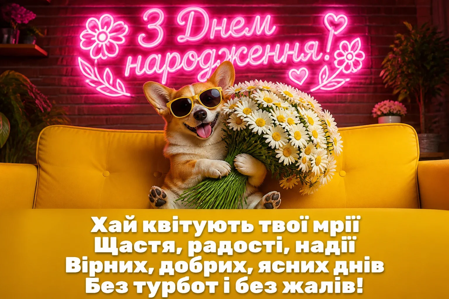 Привітання з днем народження для найкращої подруги з квітами в картинках