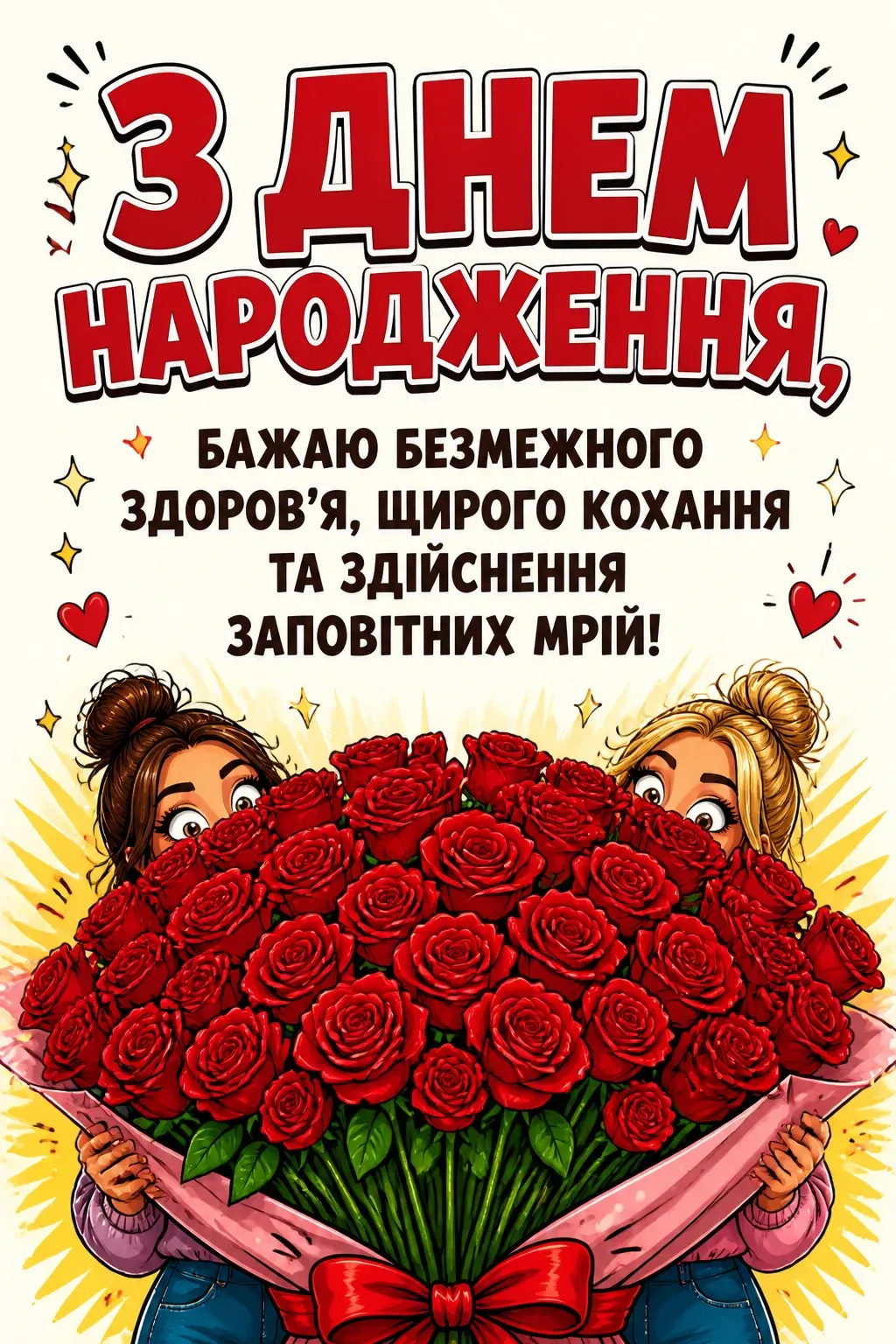 Привітання з днем народження для найкращої подруги з квітами в картинках