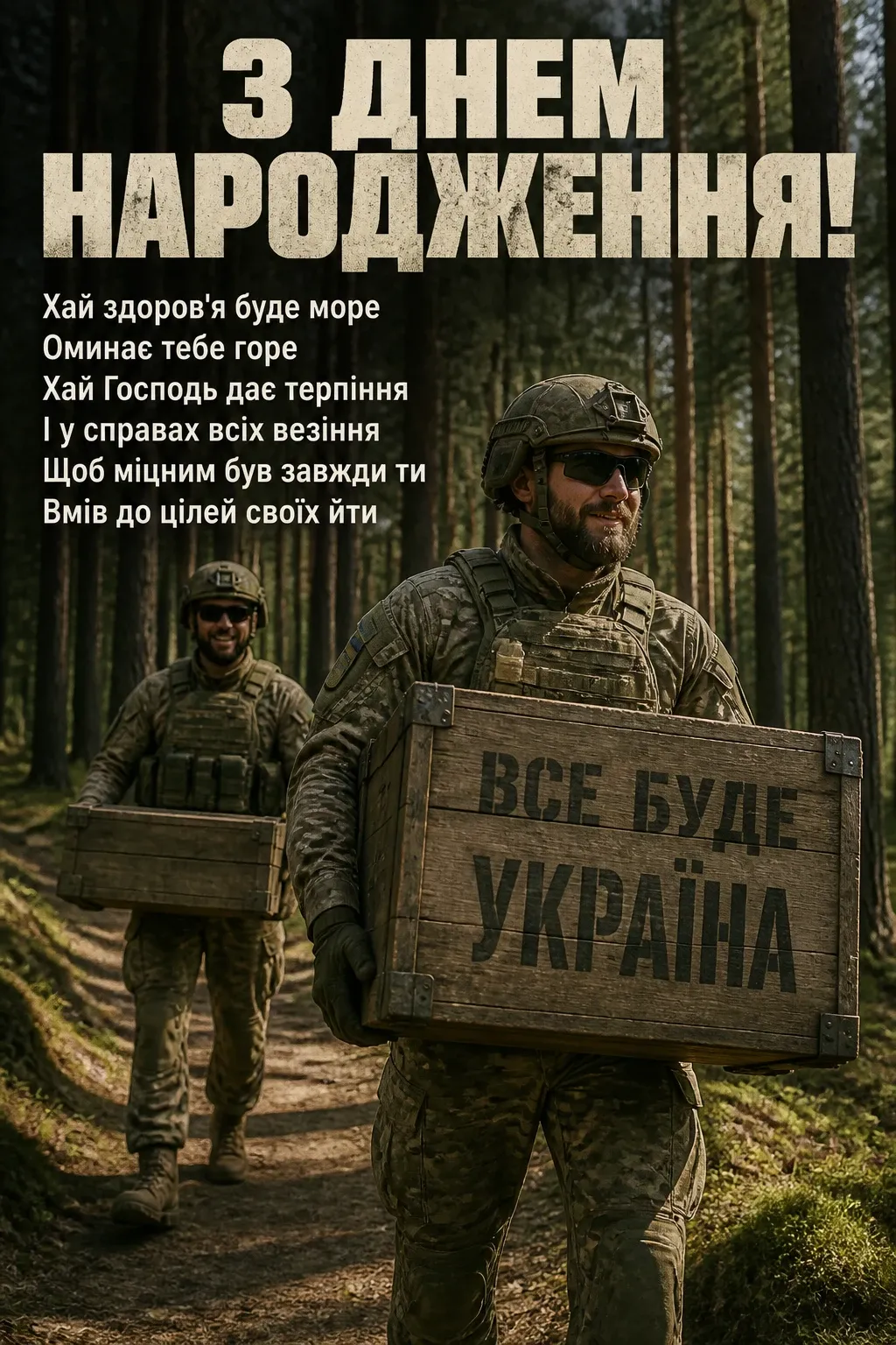 привітання з днем народження для воїна