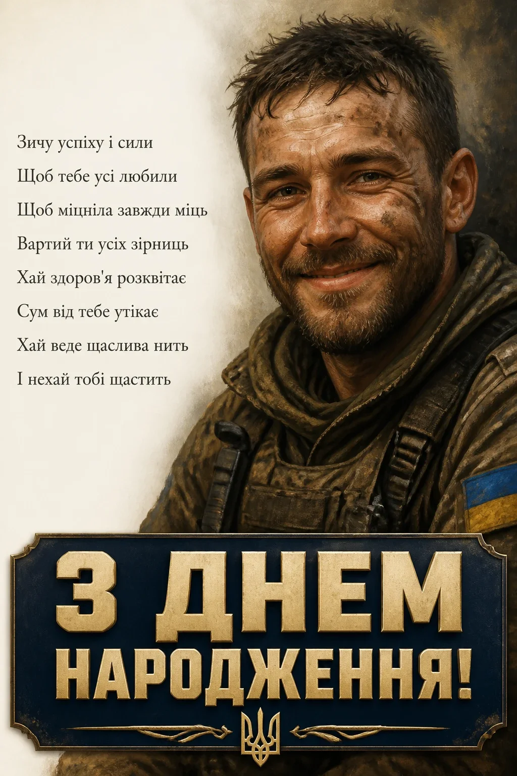 привітання з днем народження для воїна