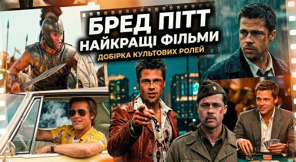 Бред Пітт і найкращі фільми у його кар’єрі Бред Пітт і найкращі фільми у його кар’єрі