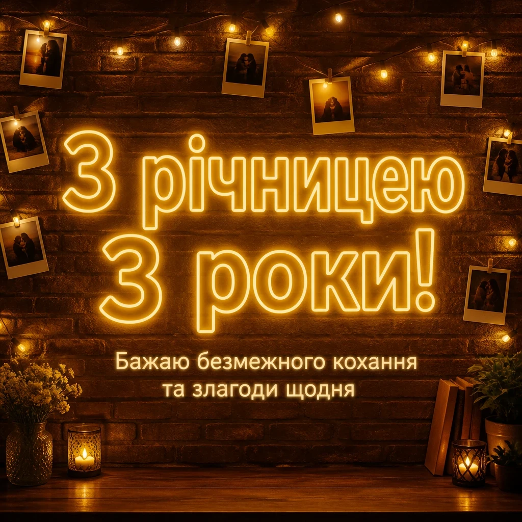привітання з річницею весілля 3 роки