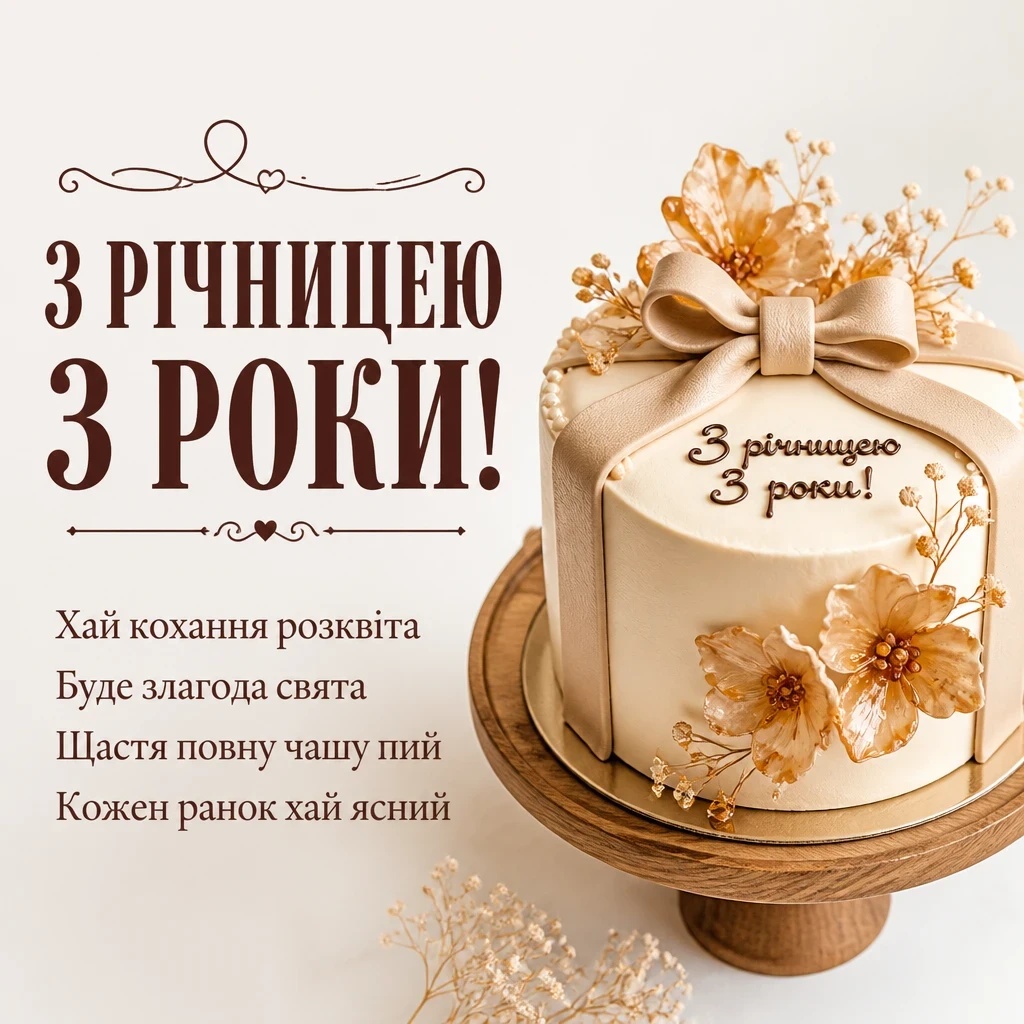 привітання з річницею весілля 3 роки