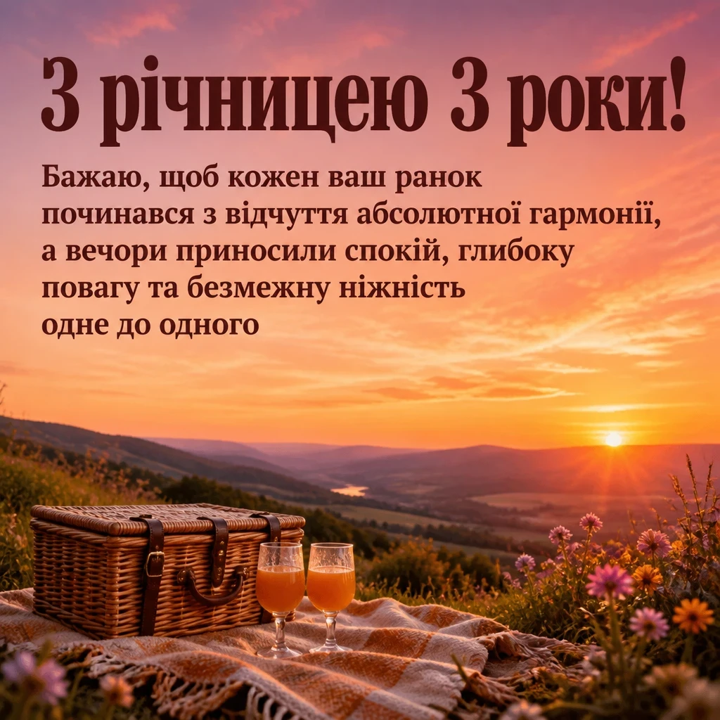 привітання з річницею весілля 3 роки