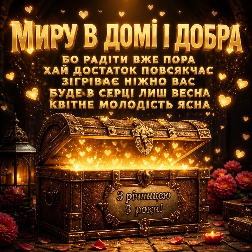 привітання з річницею весілля 3 роки