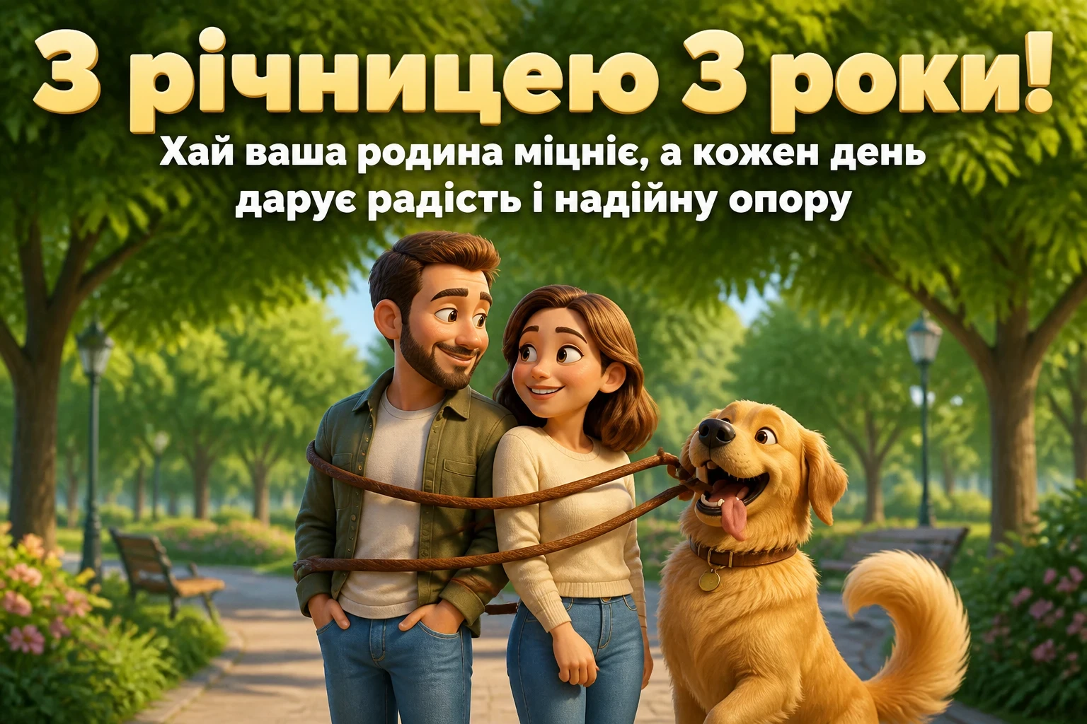привітання з річницею весілля 3 роки