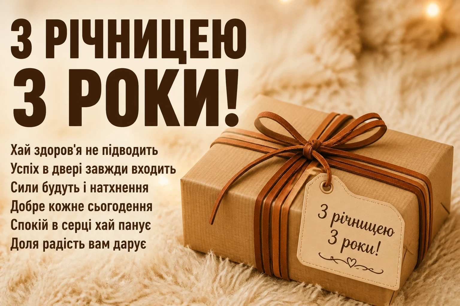 привітання з річницею весілля 3 роки