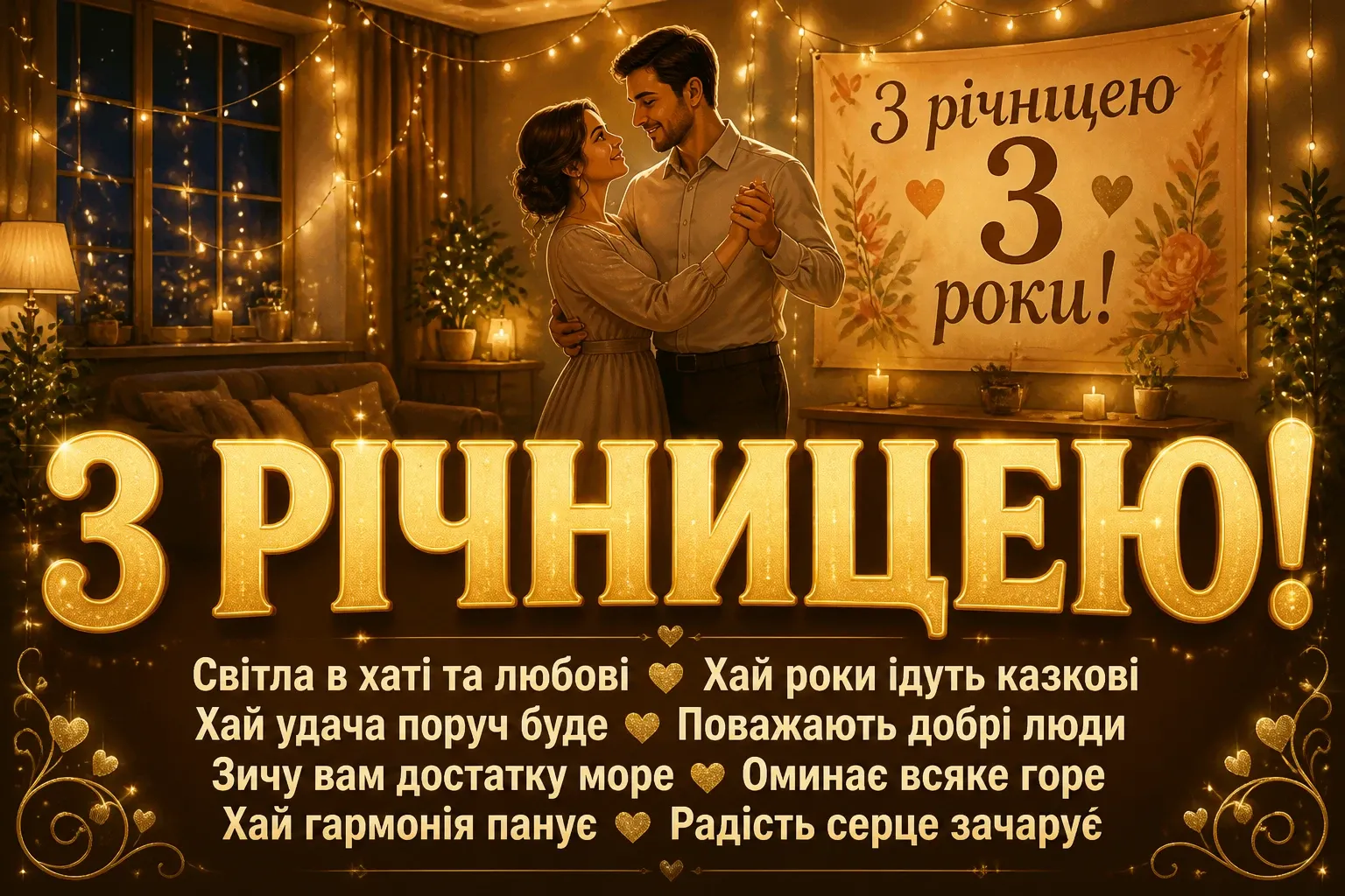 привітання з річницею весілля 3 роки
