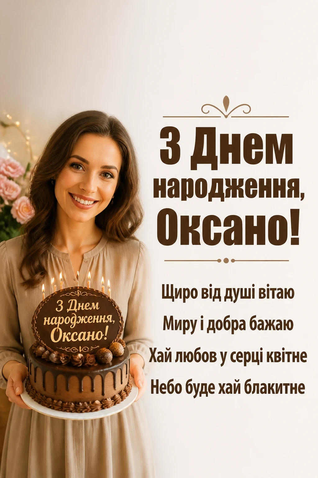 привітання для оксани