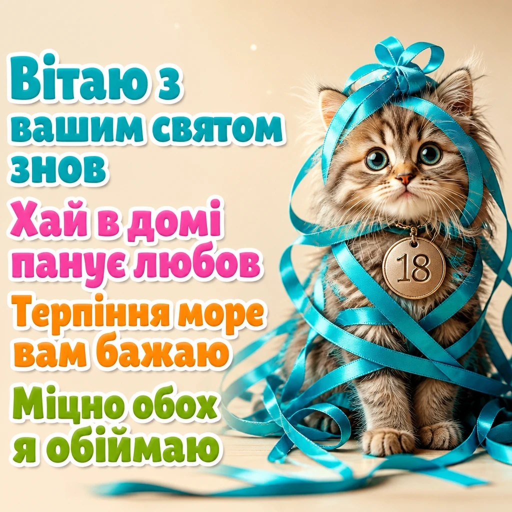 привітання з 18 річницею весілля