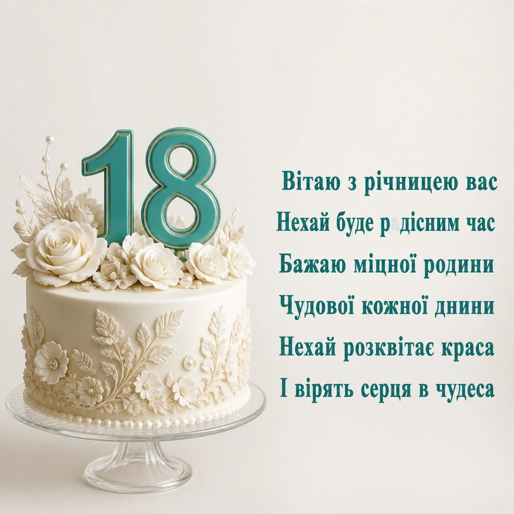 привітання з 18 річницею весілля