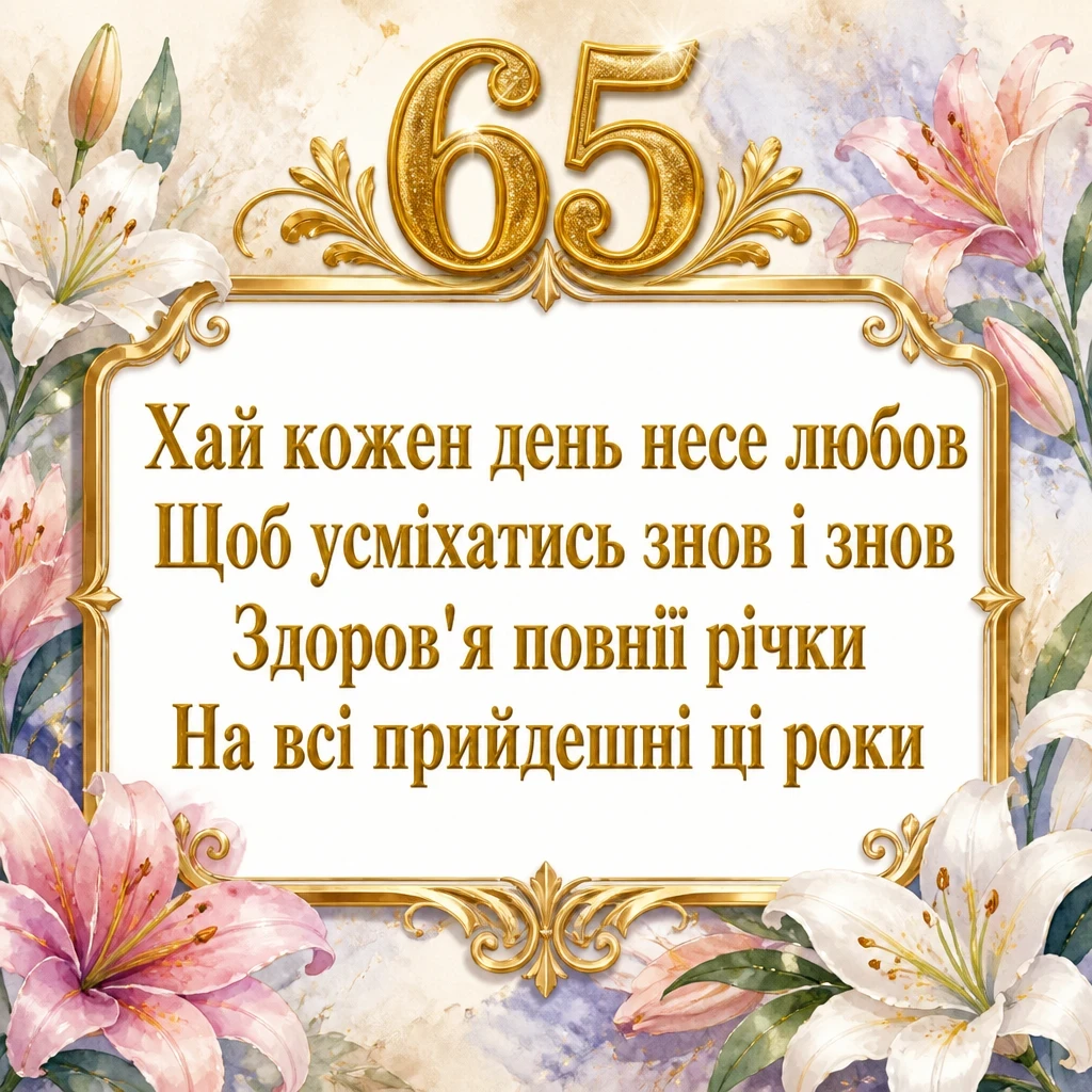 привітання з ювілеєм жінці 65 років привітання з ювілеєм жінці 65 років