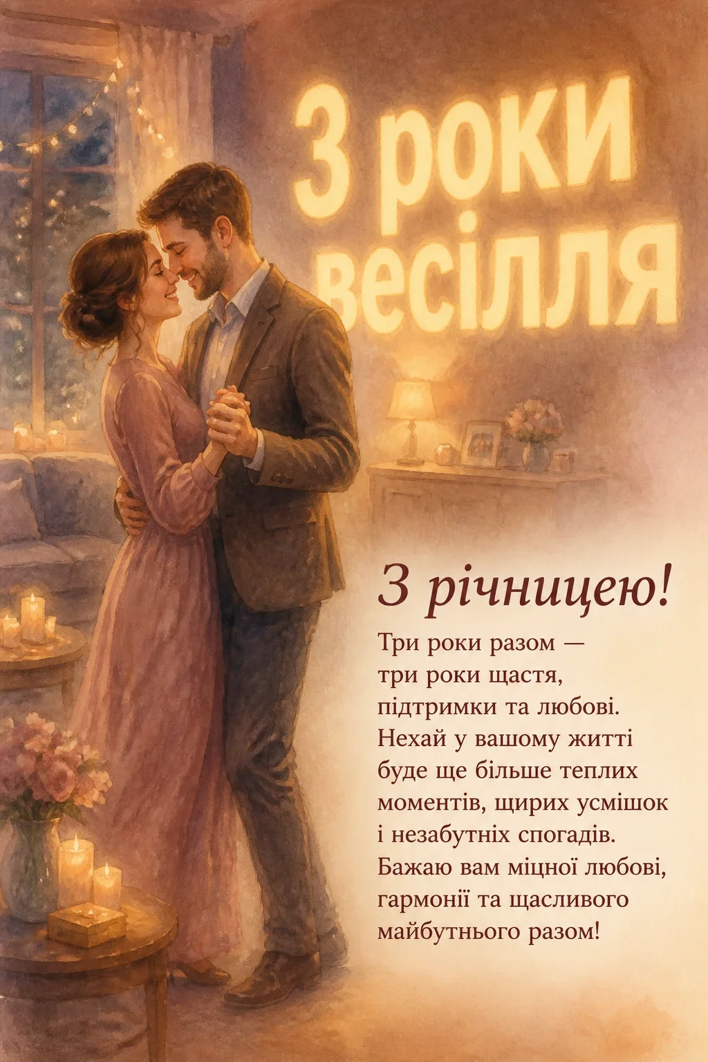 три роки весілля привітання три роки весілля привітання